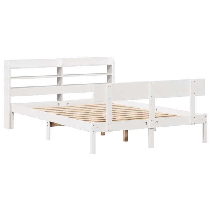 sengeramme uden madras 160x200 cm massivt fyrretræ hvid
