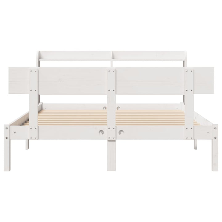 sengeramme uden madras 160x200 cm massivt fyrretræ hvid