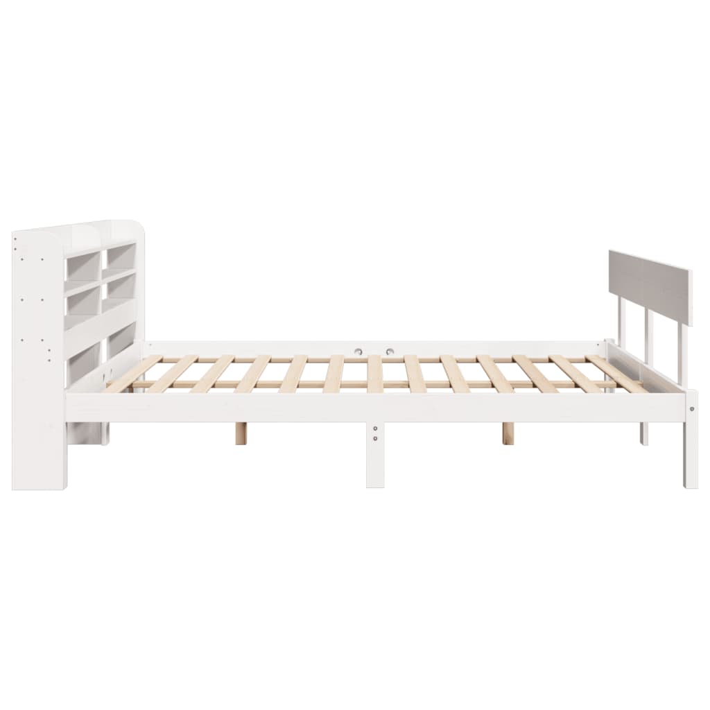 sengeramme uden madras 160x200 cm massivt fyrretræ hvid
