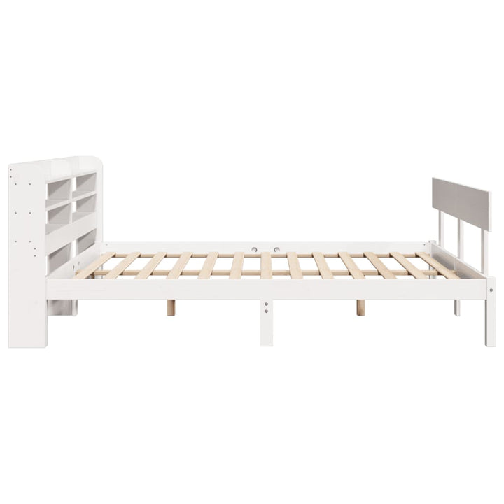 sengeramme uden madras 160x200 cm massivt fyrretræ hvid