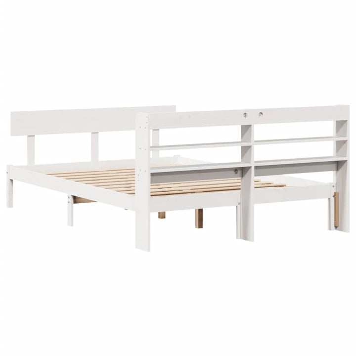 sengeramme uden madras 160x200 cm massivt fyrretræ hvid