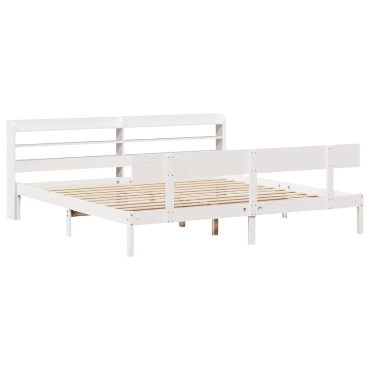 sengeramme uden madras 180x200 cm massivt fyrretræ hvid