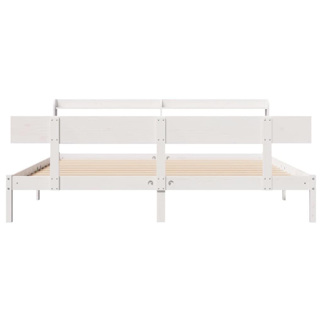 sengeramme uden madras 180x200 cm massivt fyrretræ hvid