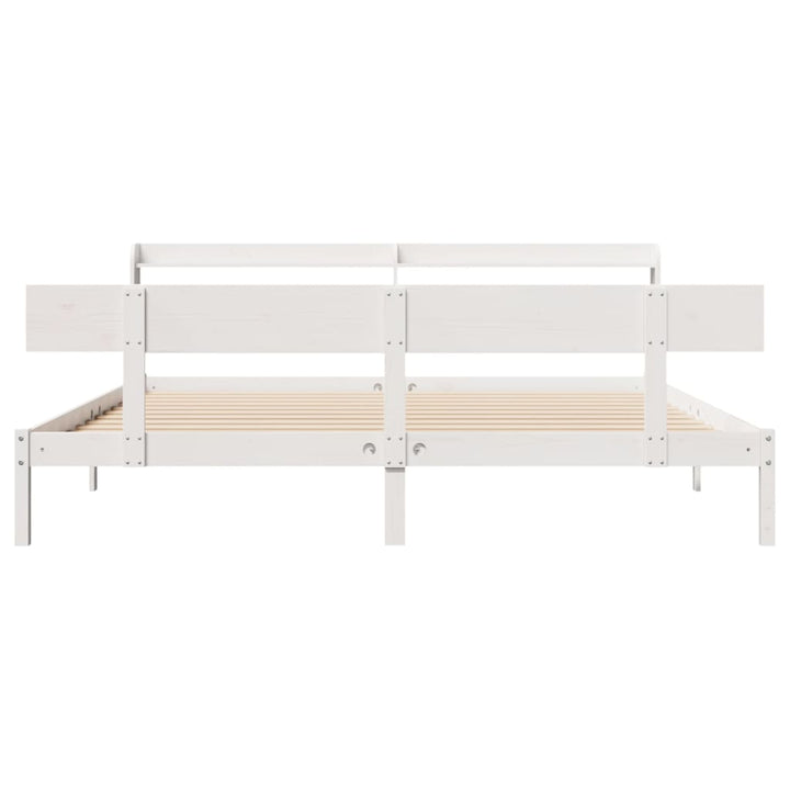 sengeramme uden madras 180x200 cm massivt fyrretræ hvid