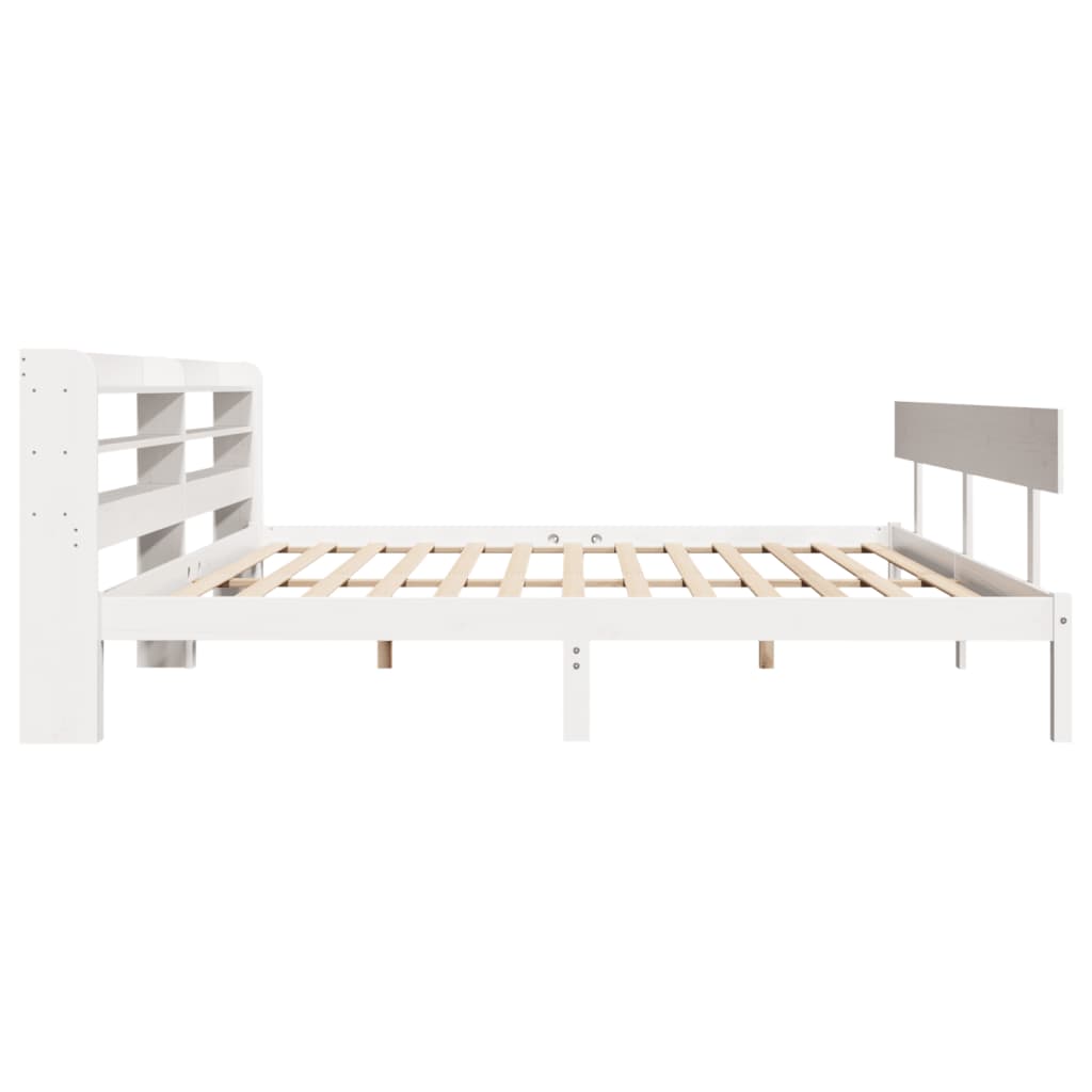 sengeramme uden madras 180x200 cm massivt fyrretræ hvid