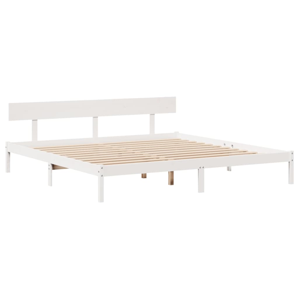 sengeramme uden madras 180x200 cm massivt fyrretræ hvid