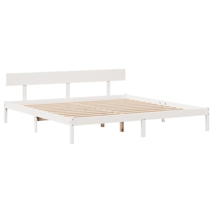 sengeramme uden madras 180x200 cm massivt fyrretræ hvid