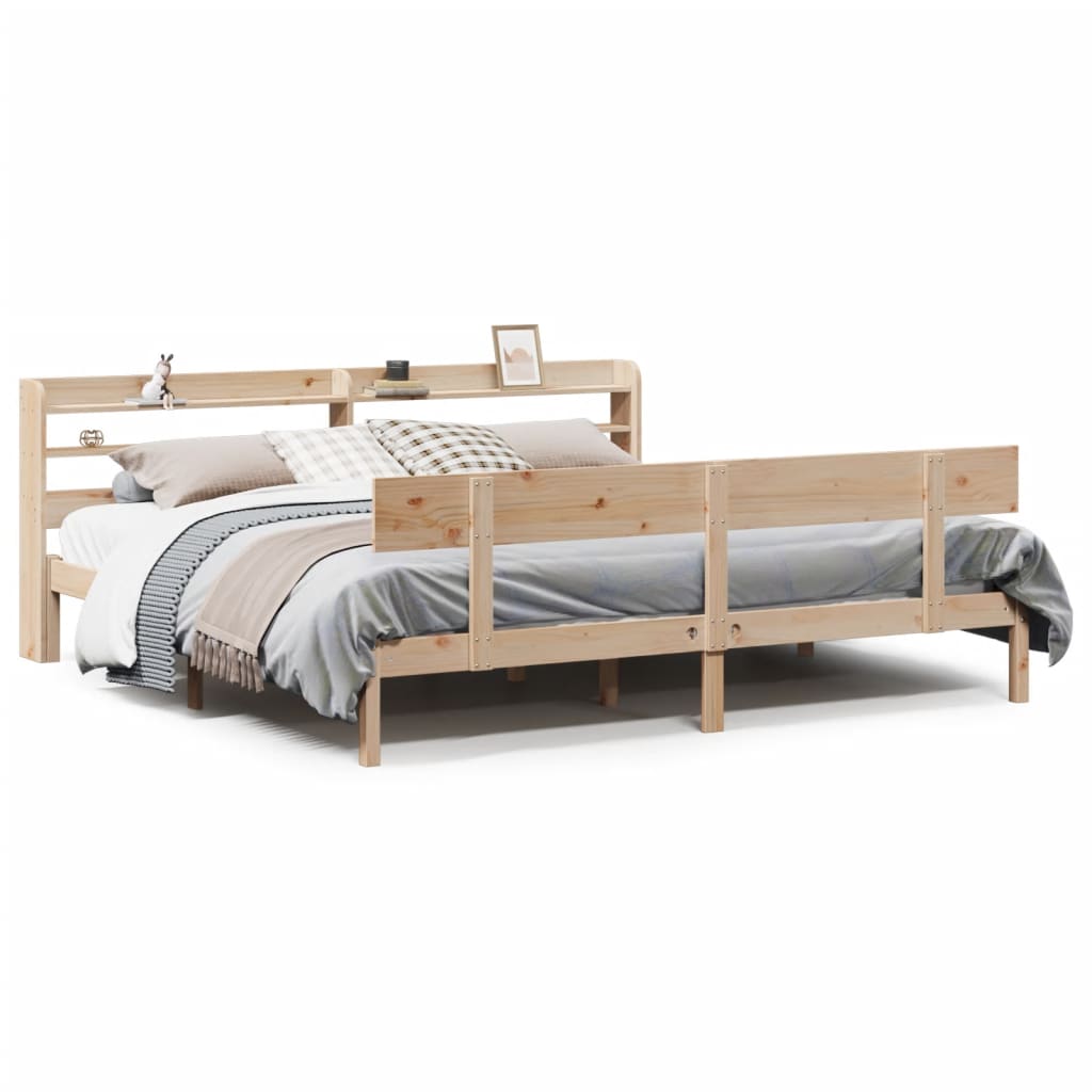 sengeramme uden madras 200x200 cm massivt fyrretræ