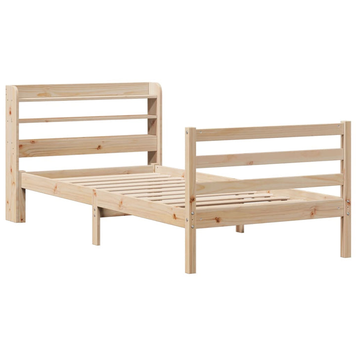 sengeramme med sengegavl 100x200 cm massivt fyrretræ