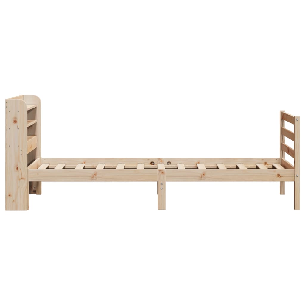 sengeramme med sengegavl 100x200 cm massivt fyrretræ