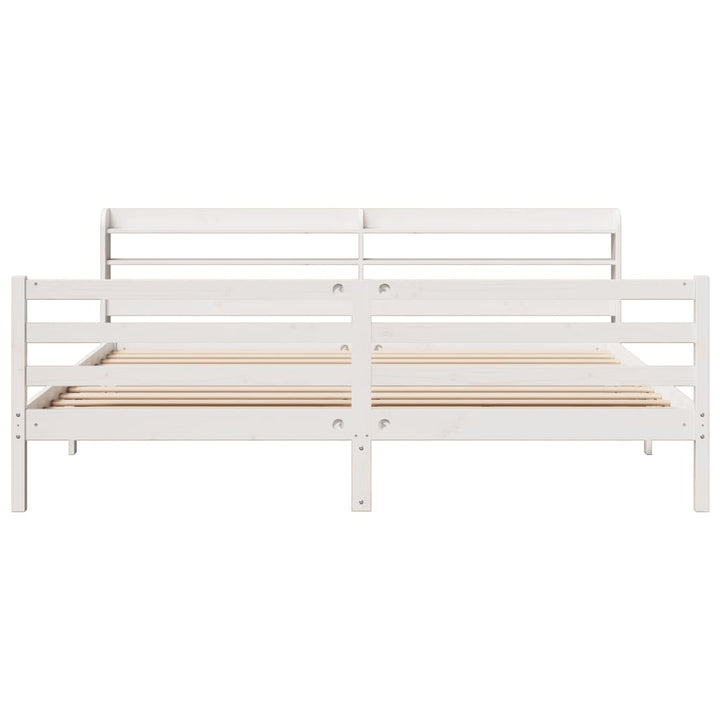 Sengeramme med hovedgærde uden madras Hvid 200x200 cm