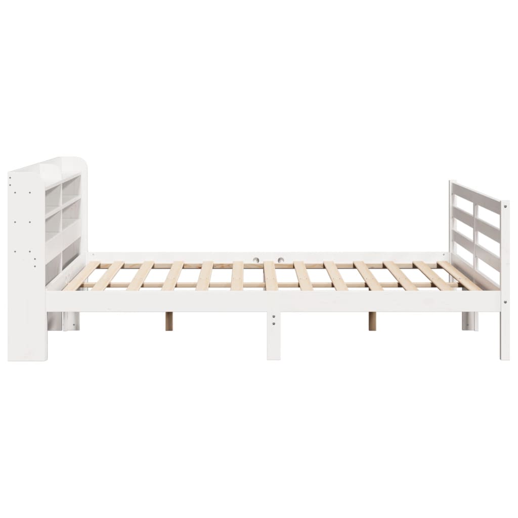 Sengeramme med hovedgærde uden madras Hvid 200x200 cm