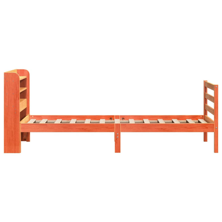sengeramme uden madras 75x190 cm massivt fyrretræ gyldenbrun