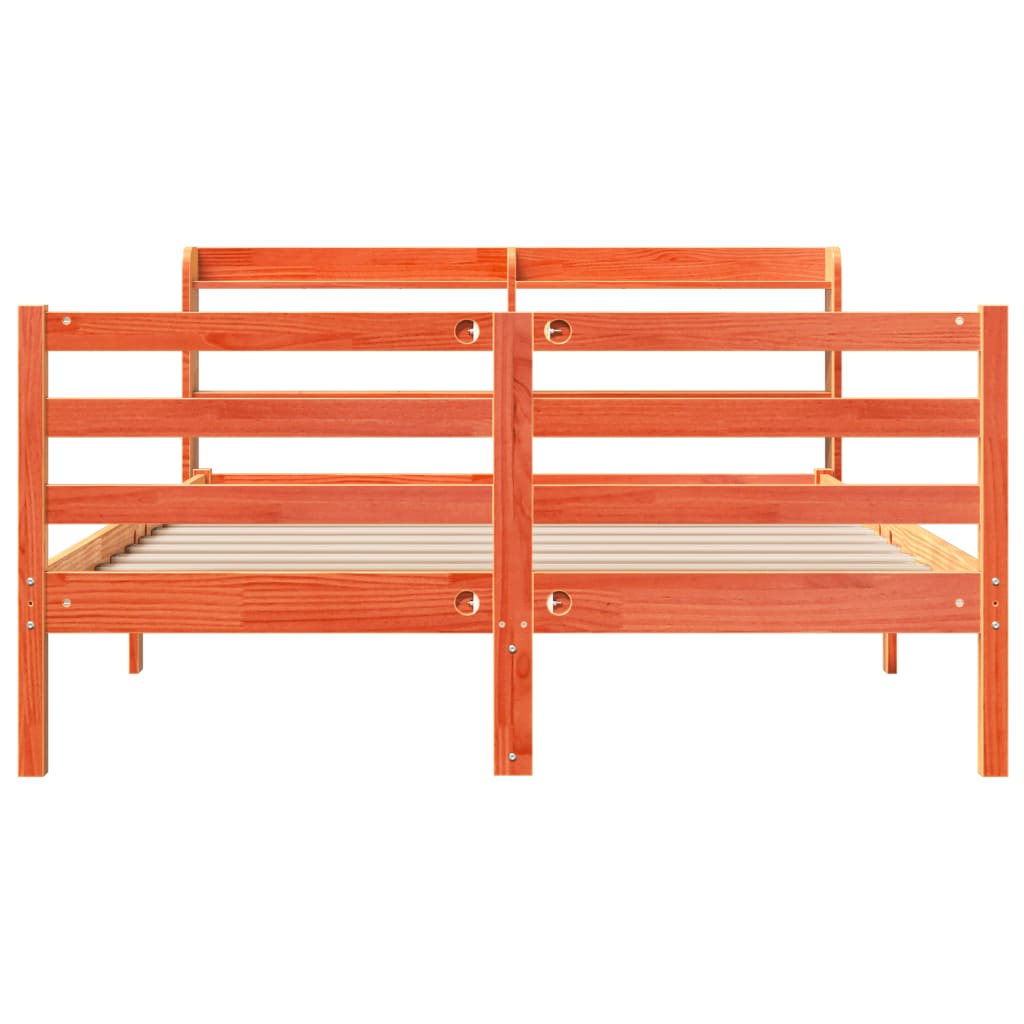 sengeramme uden madras 120x190 cm massivt fyrretræ gyldenbrun