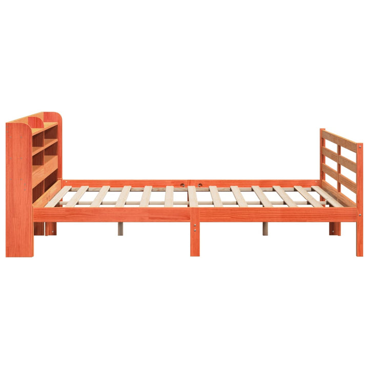 sengeramme uden madras 200x200 cm massivt fyrretræ gyldenbrun