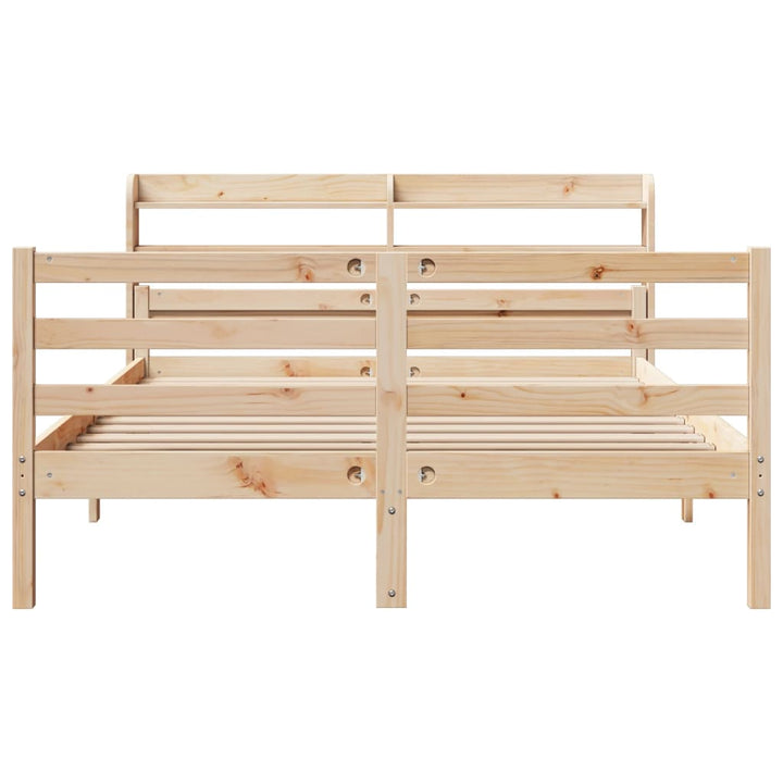 sengeramme med sengegavl 135x190 cm massivt fyrretræ hvid