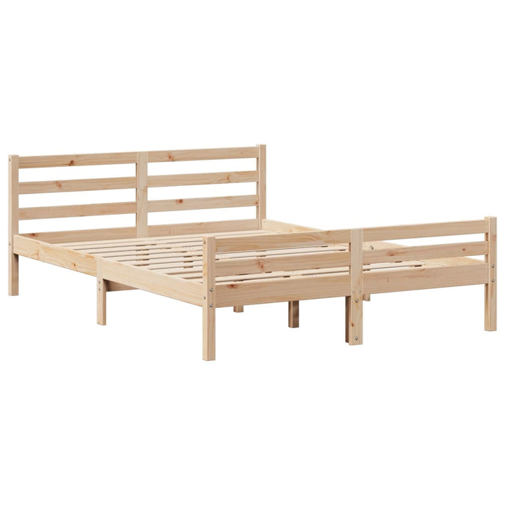 sengeramme med sengegavl 135x190 cm massivt fyrretræ hvid