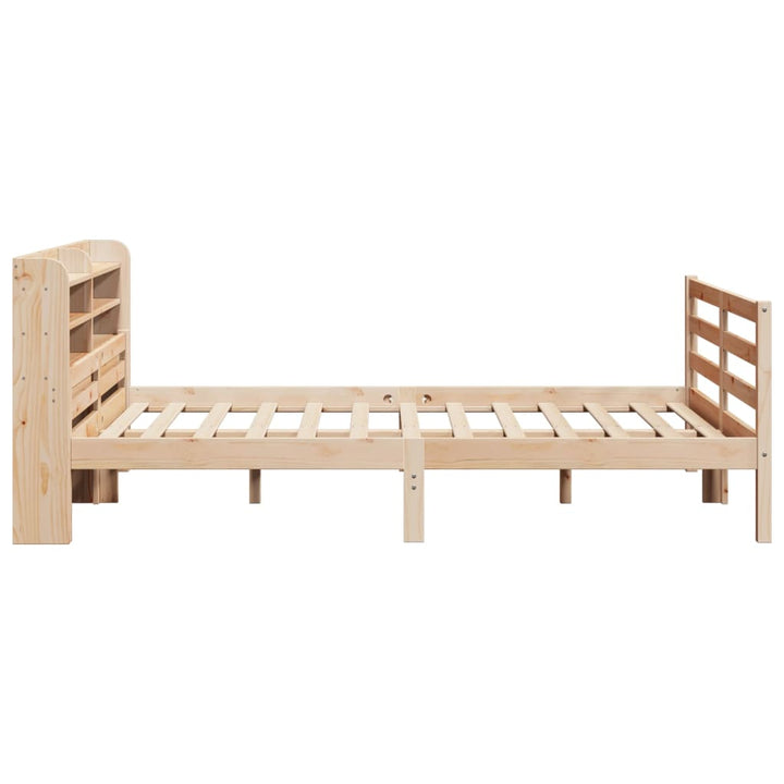 sengeramme med sengegavl 135x190 cm massivt fyrretræ hvid