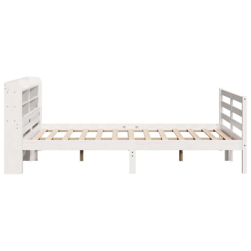 sengeramme med sengegavl135x190 cm massivt fyrretræ hvid