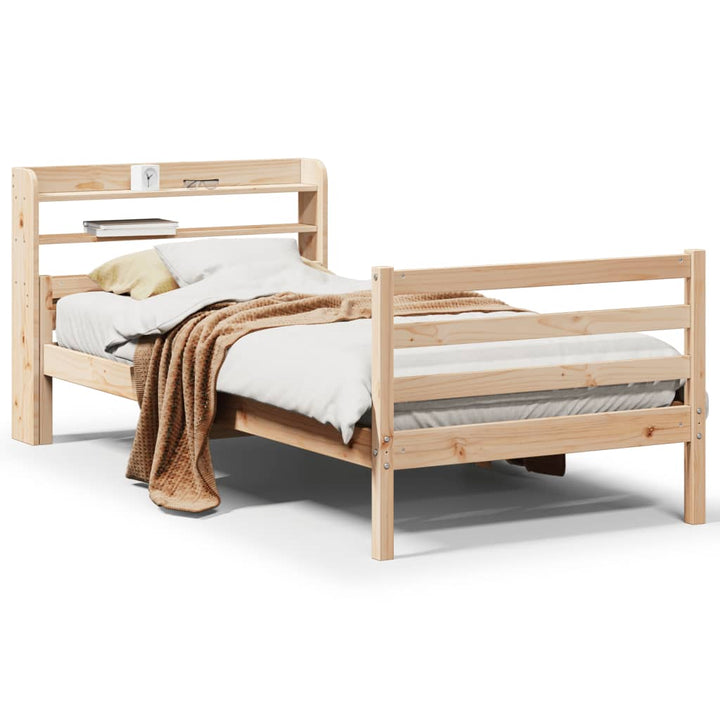sengeramme med sengegavl 90x200 cm massivt fyrretræ