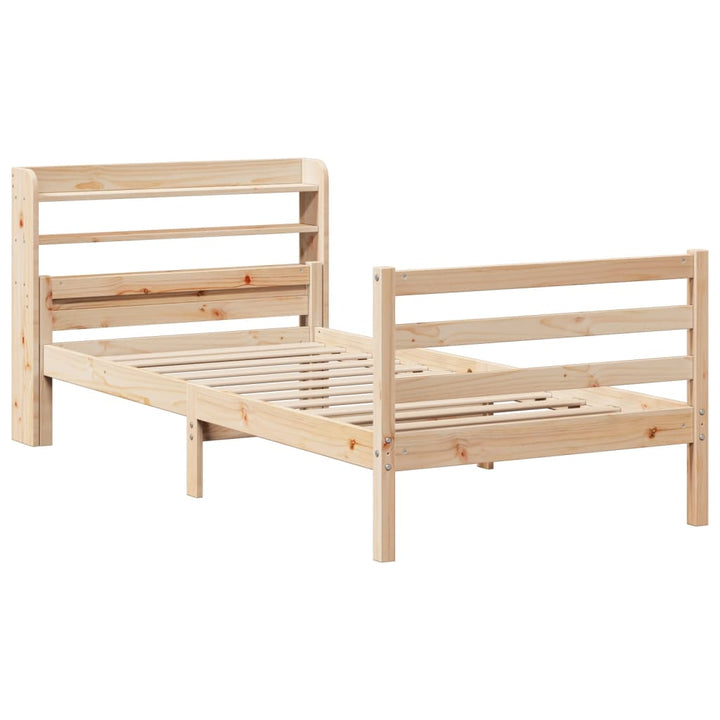 sengeramme med sengegavl 90x200 cm massivt fyrretræ
