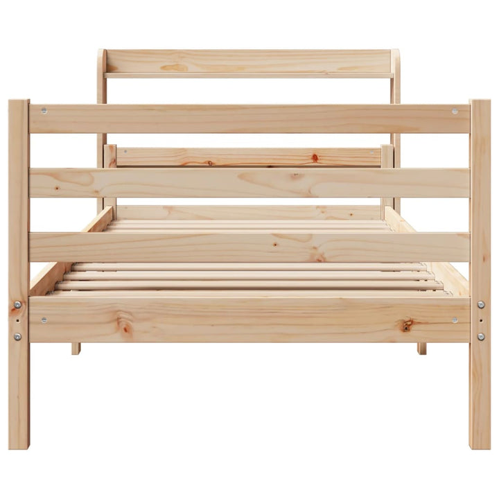 sengeramme med sengegavl 90x200 cm massivt fyrretræ