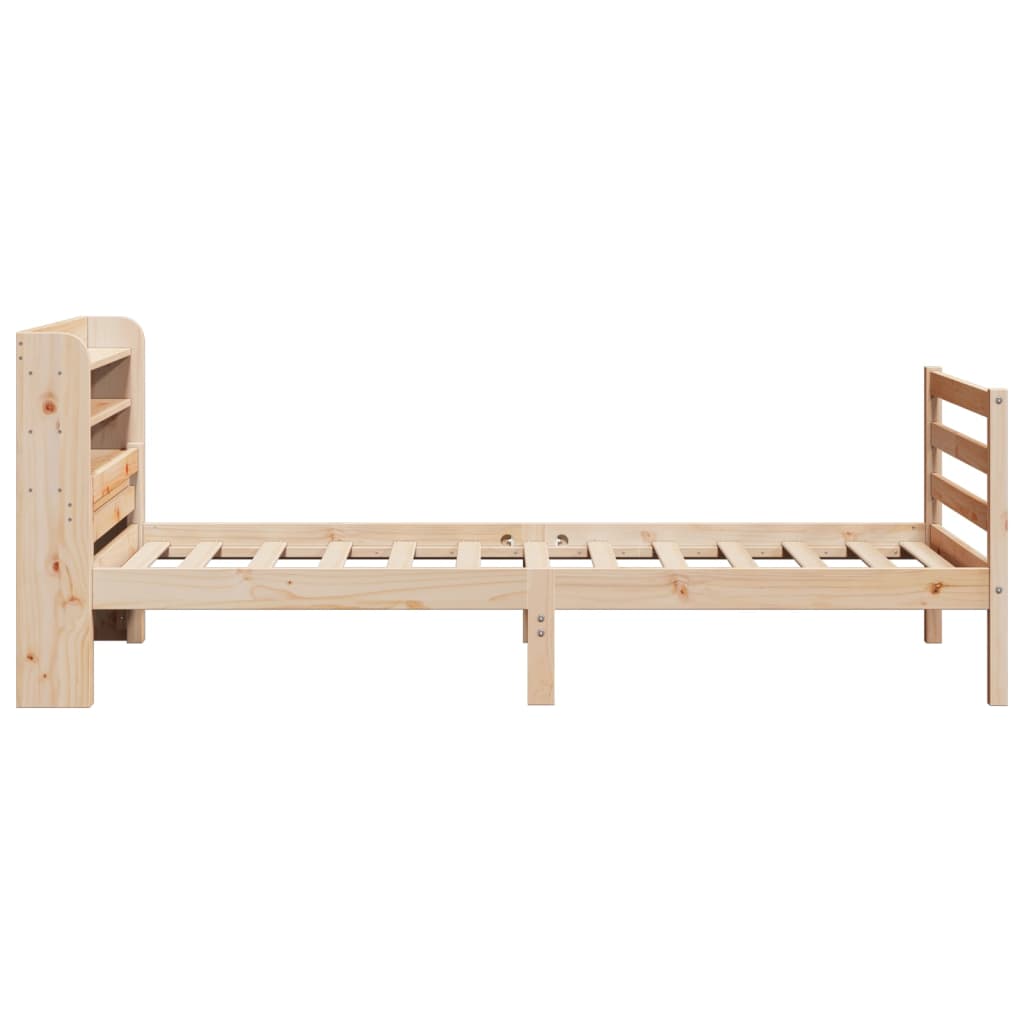 sengeramme med sengegavl 90x200 cm massivt fyrretræ