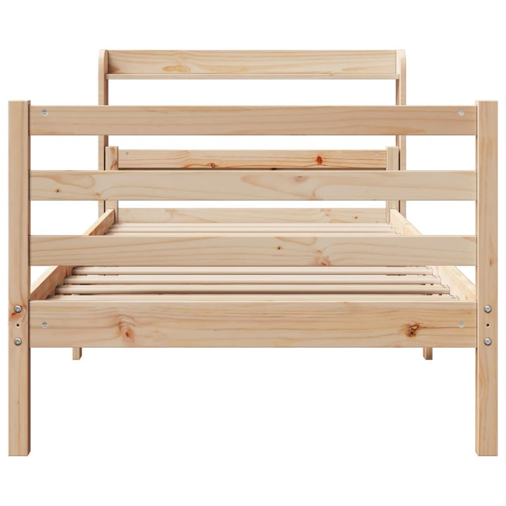 sengeramme med sengegavl 100x200 cm massivt fyrretræ
