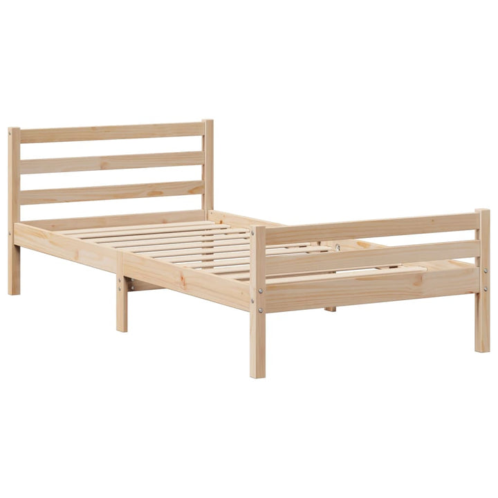 sengeramme med sengegavl 100x200 cm massivt fyrretræ