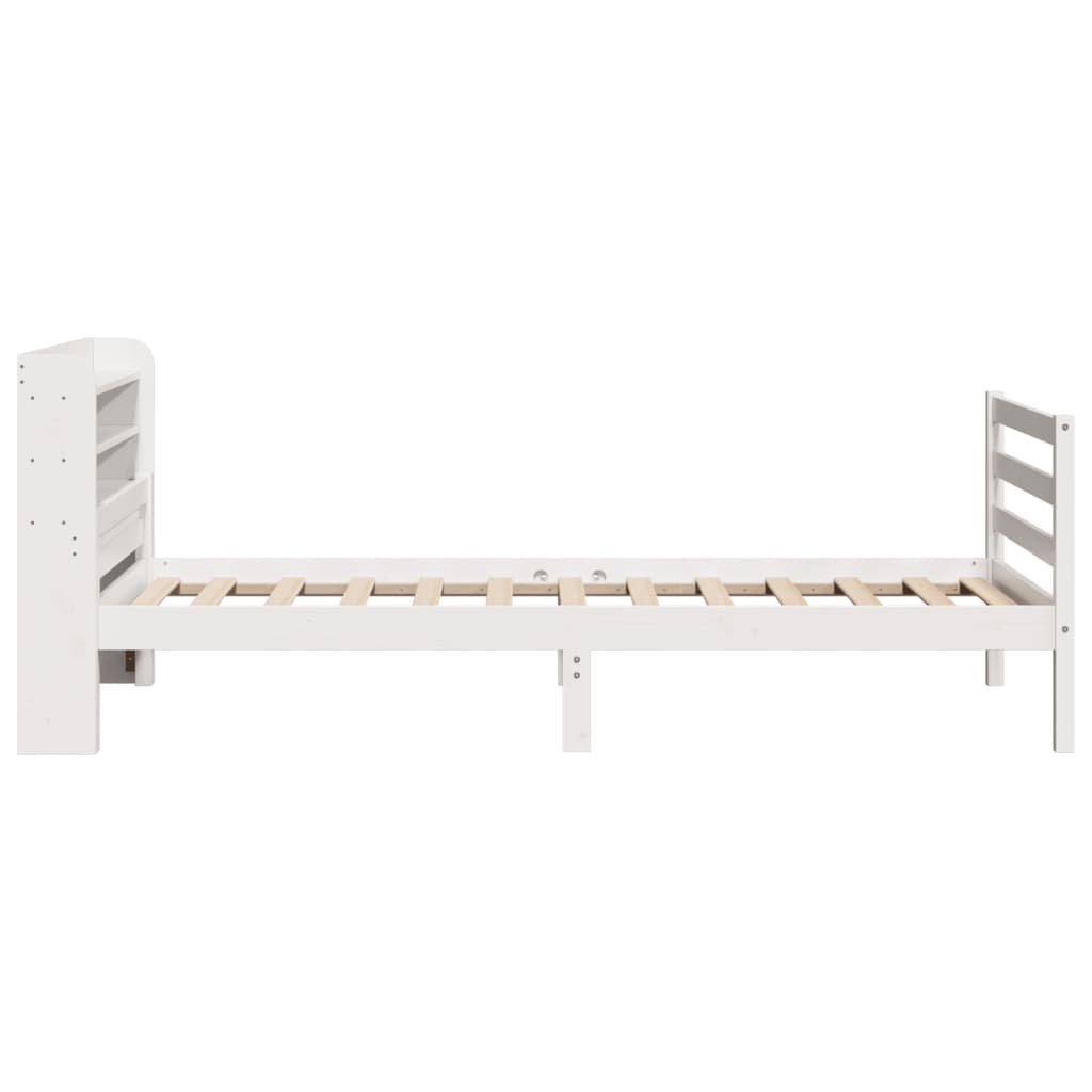 Sengeramme med hovedgærde uden madras Hvid 100x200 cm