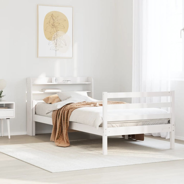 Sengeramme med hovedgærde uden madras Hvid 100x200 cm