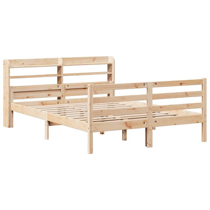 sengeramme med sengegavl 160x200 cm massivt fyrretræ