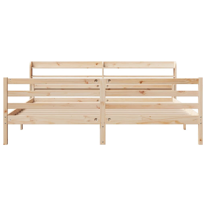 sengeramme med sengegavl 200x200 cm massivt fyrretræ