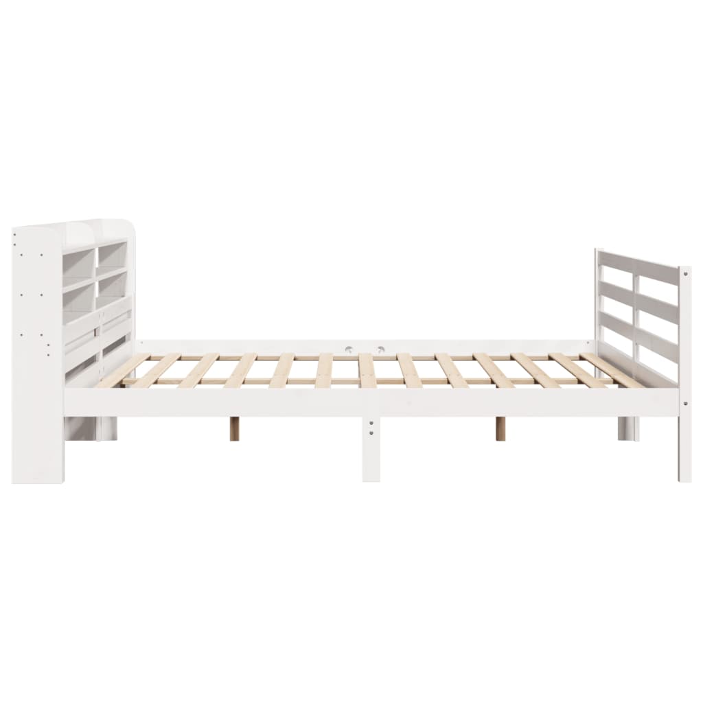 Sengeramme med hovedgærde uden madras Hvid 200x200 cm