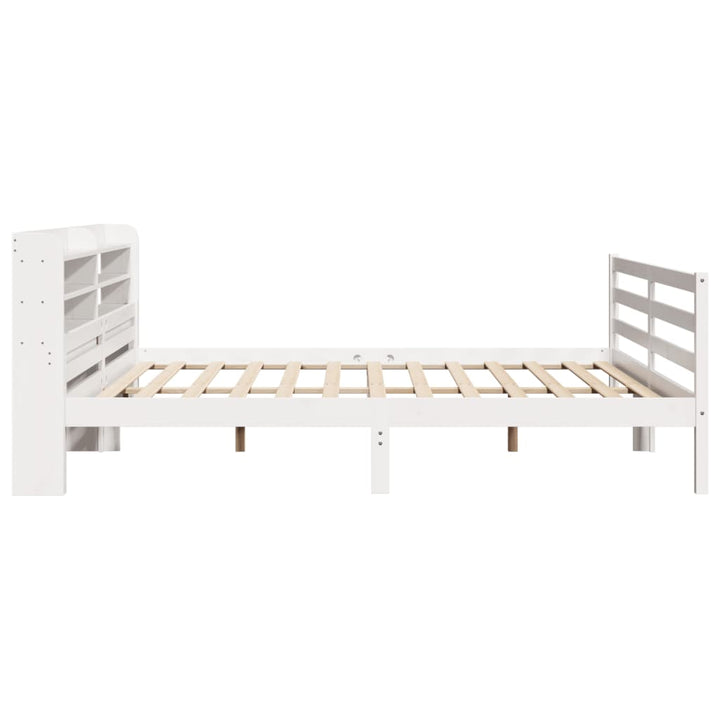 Sengeramme med hovedgærde uden madras Hvid 200x200 cm