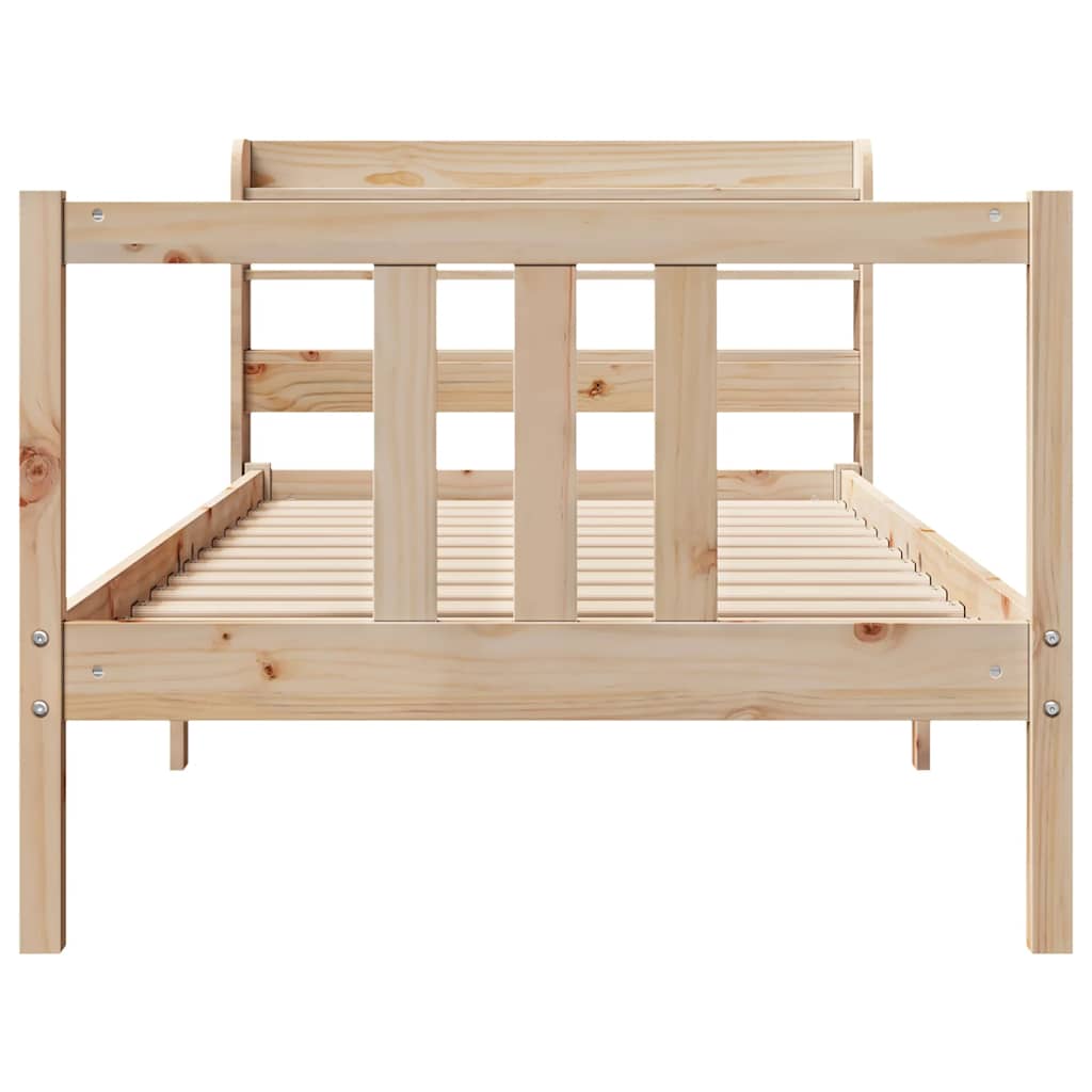 sengeramme med sengegavl 75x190 cm massivt fyrretræ