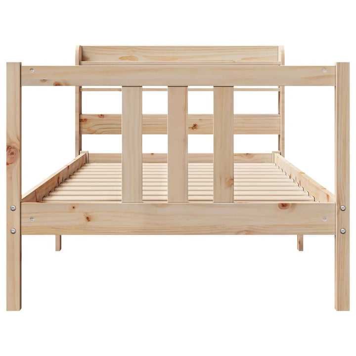 sengeramme med sengegavl 75x190 cm massivt fyrretræ