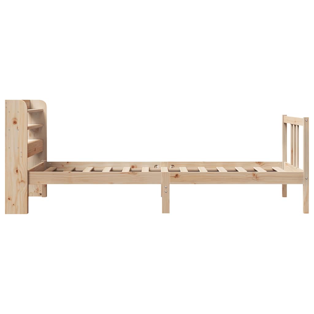 sengeramme med sengegavl 75x190 cm massivt fyrretræ