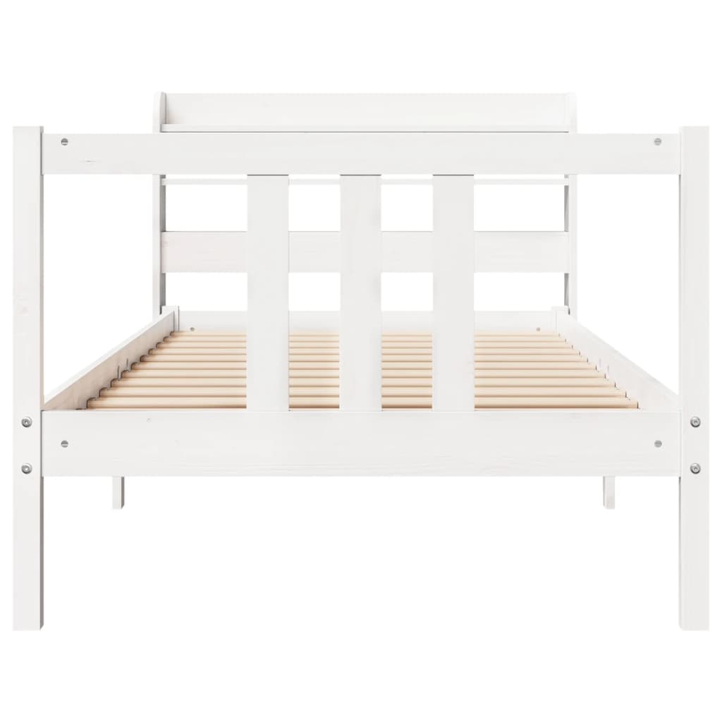 Sengeramme med hovedgærde uden madras Hvid 90x200 cm