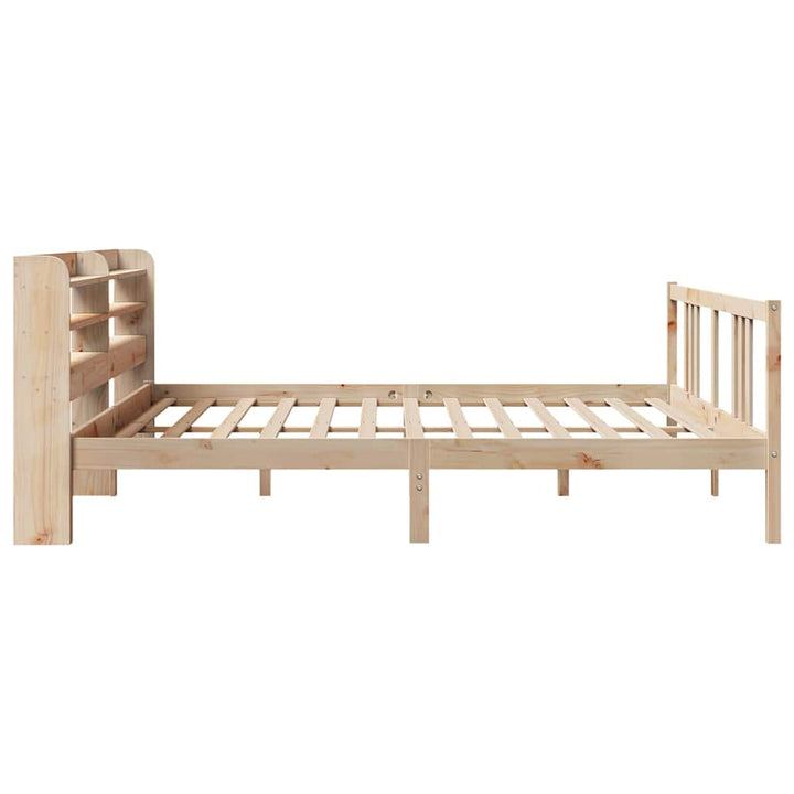 sengeramme med sengegavl 200x200 cm massivt fyrretræ