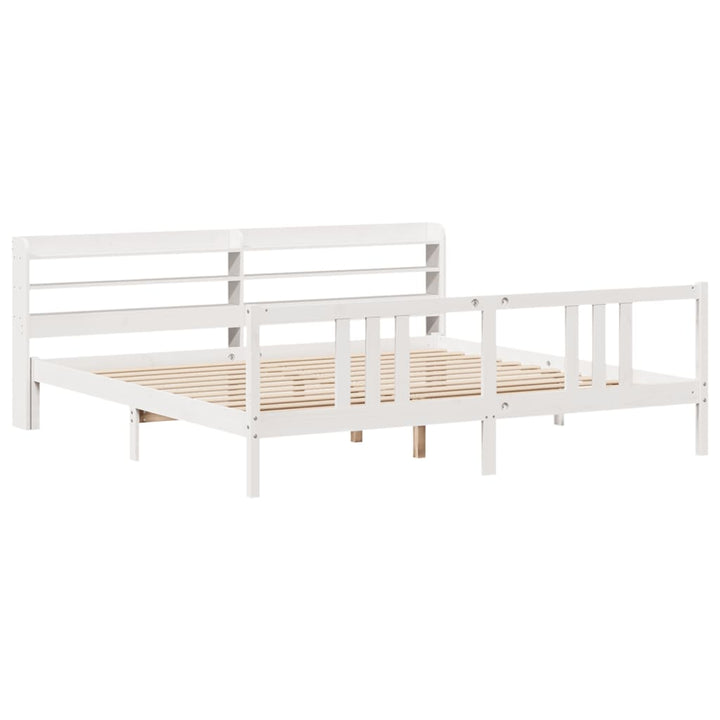 Sengeramme med hovedgærde uden madras Hvid 200x200 cm