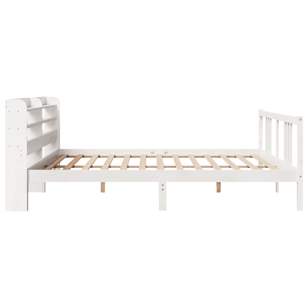 Sengeramme med hovedgærde uden madras Hvid 200x200 cm