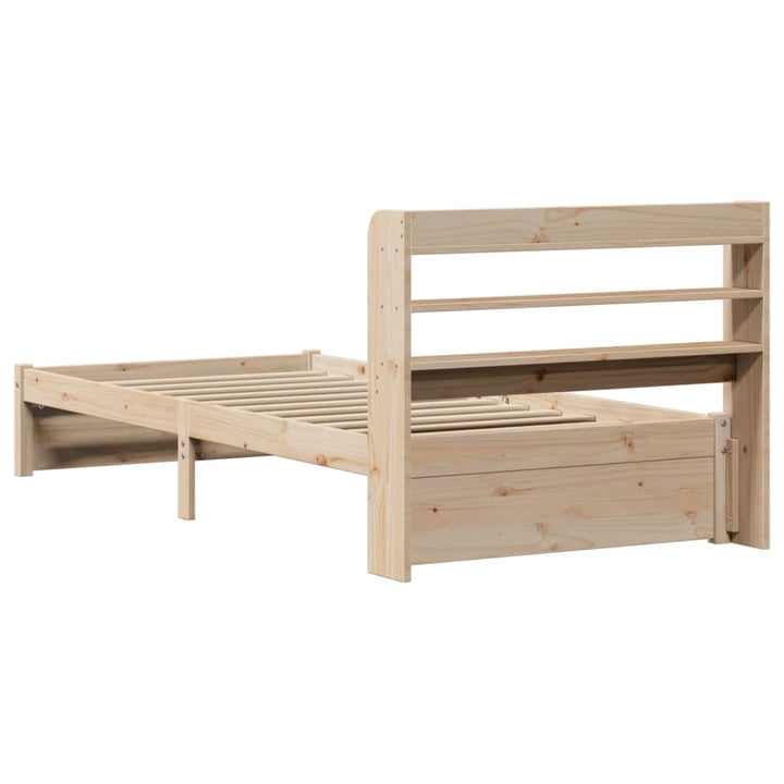 sengeramme med sengegavl 75x190 cm massivt fyrretræ