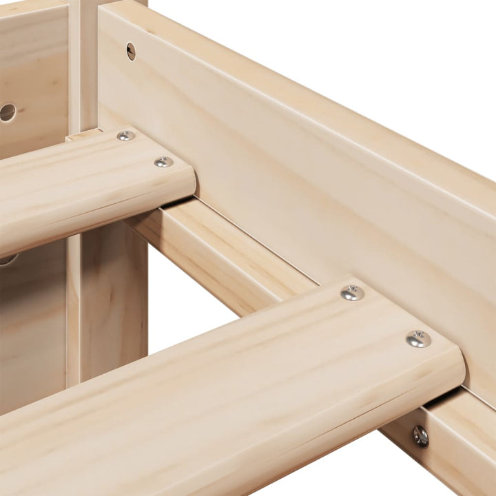 sengeramme med sengegavl 75x190 cm massivt fyrretræ