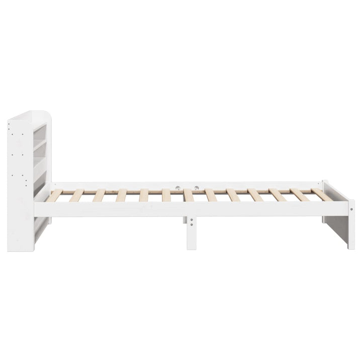 sengeramme med sengegavl 75x190 cm massivt fyrretræ hvid