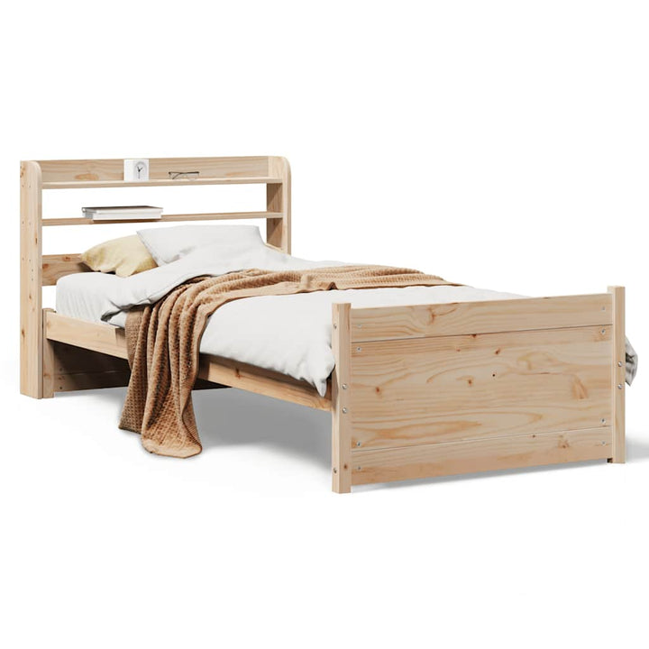 sengeramme med sengegavl 75x190 cm massivt fyrretræ