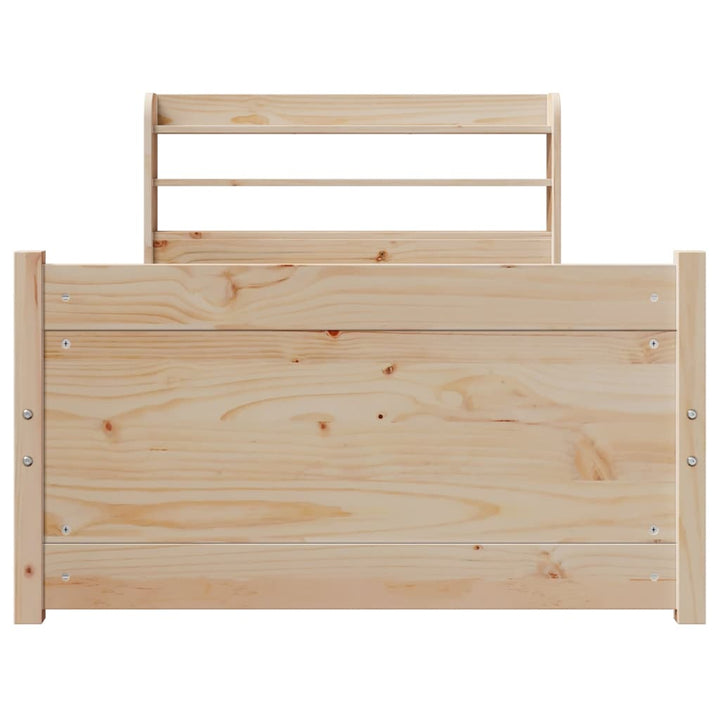 sengeramme med sengegavl 75x190 cm massivt fyrretræ