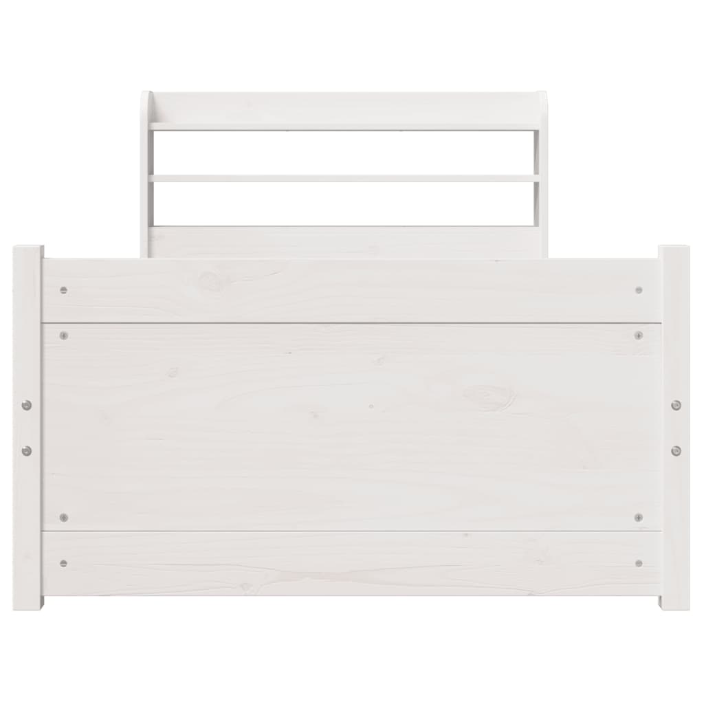 Sengeramme med hovedgærde uden madras Hvid 90x190 cm