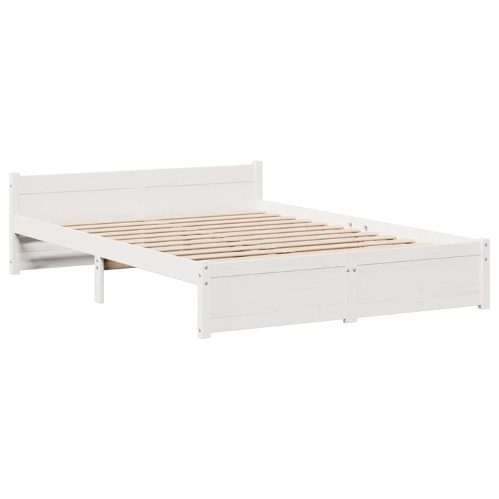 sengeramme med sengegavl135x190 cm massivt fyrretræ hvid