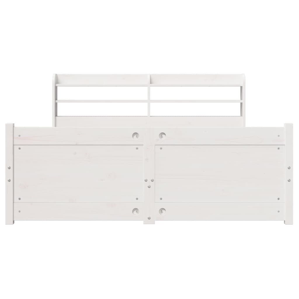 Sengeramme med hovedgærde uden madras Hvid 140x190 cm
